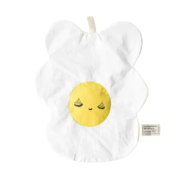 LiliNappy Wee Gallery Oeuf jouet froissé coton bio jaune et blanc