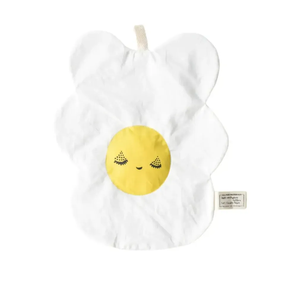 LiliNappy Wee Gallery Oeuf jouet froissé coton bio jaune et blanc