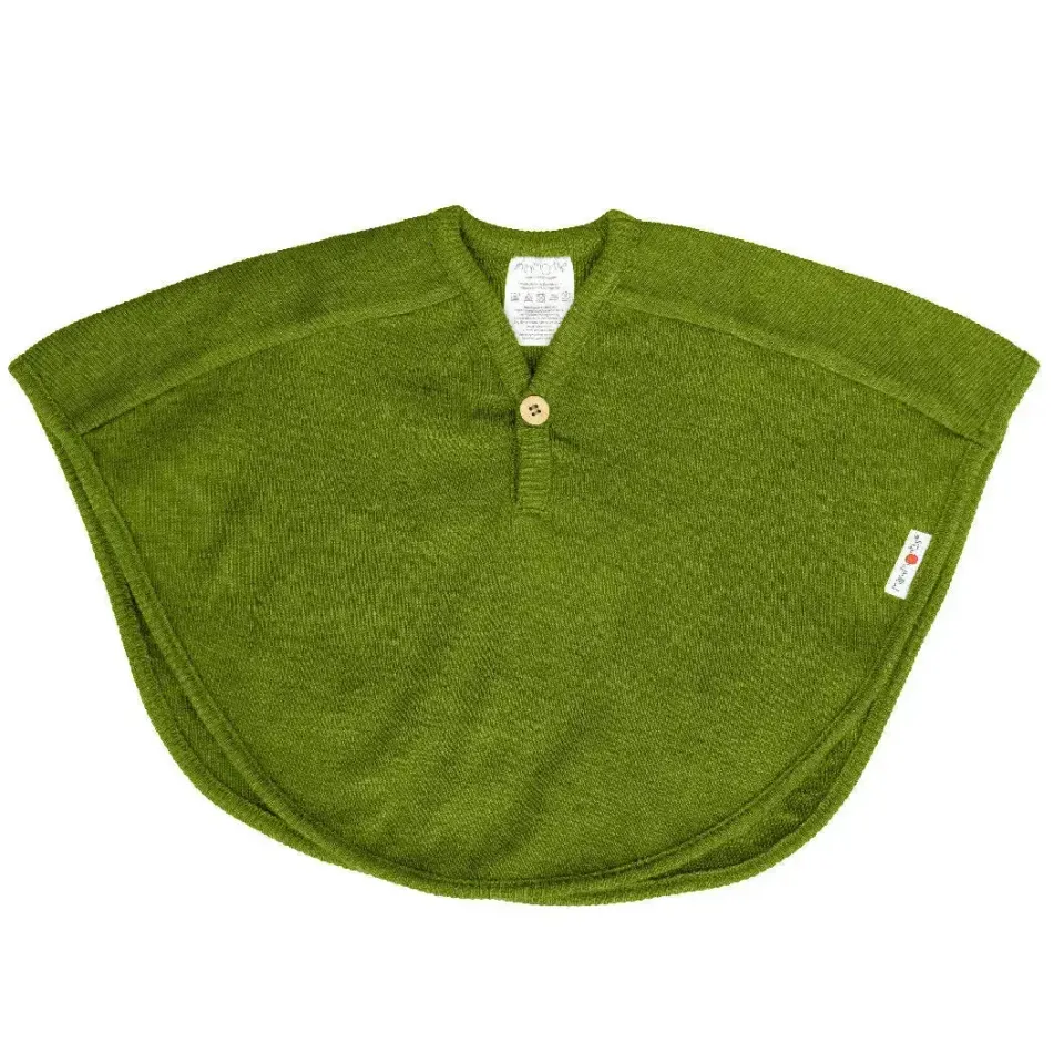 Manymonths Multi Cape laine mérinos enfant Garden Moss Green