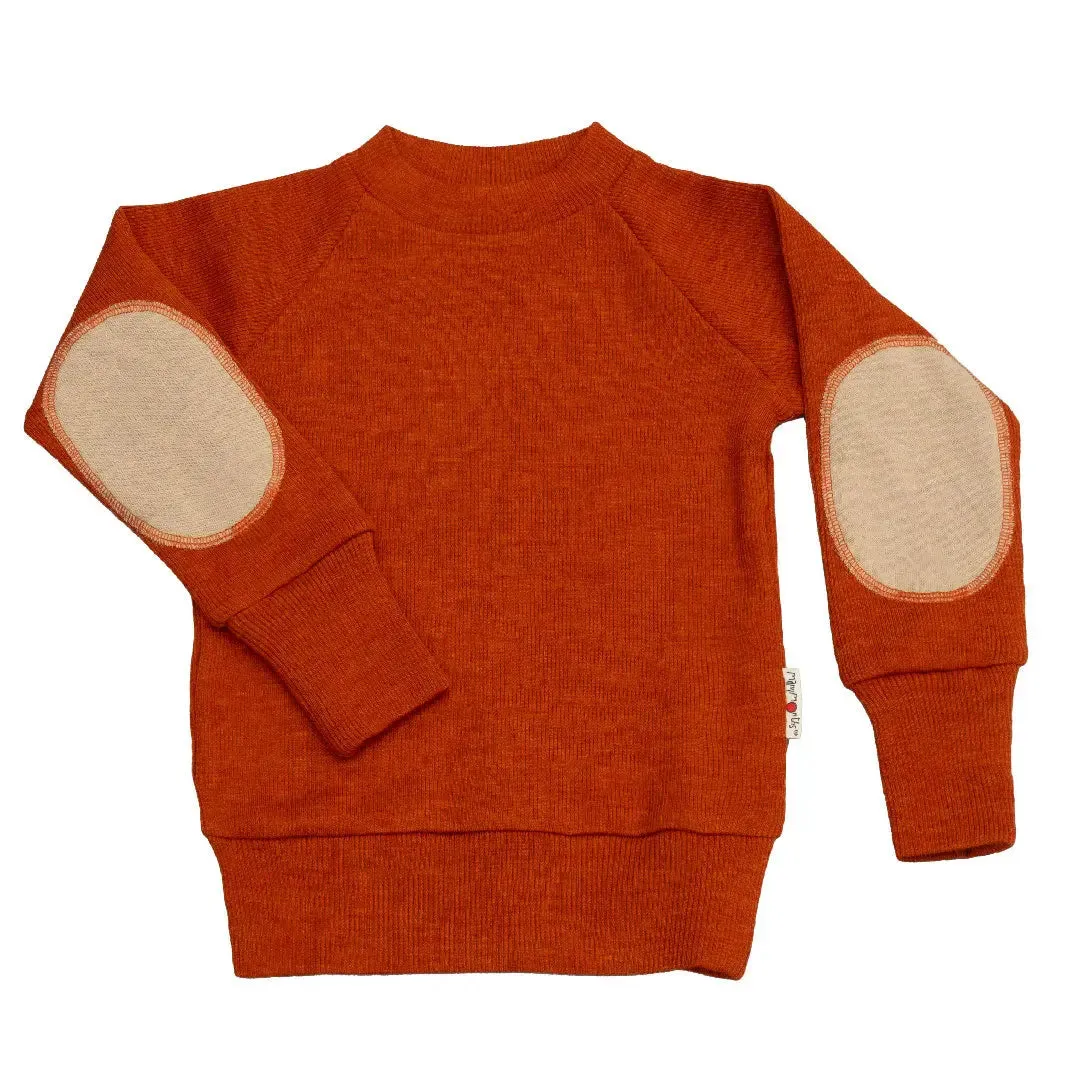 ManyMonths pull laine mérinos Elbow patch enfant chaud