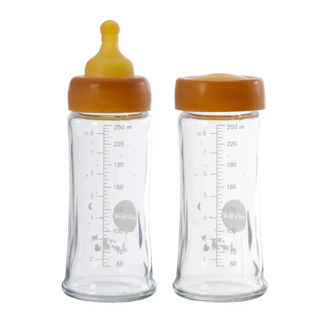 Hevea biberons verre sans plastique lot de 2