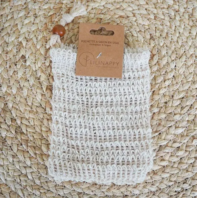 LiliNappy pochette à savon sisal exfoliante 10x14cm