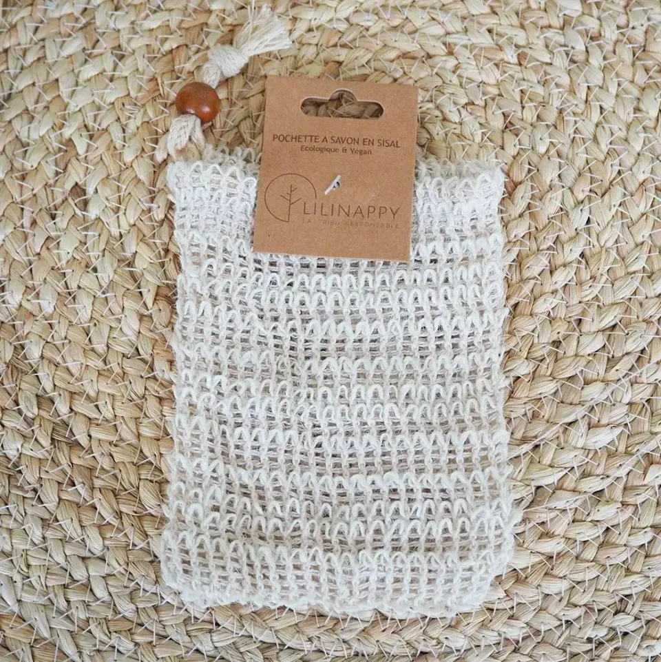LiliNappy pochette à savon sisal exfoliante 10x14cm