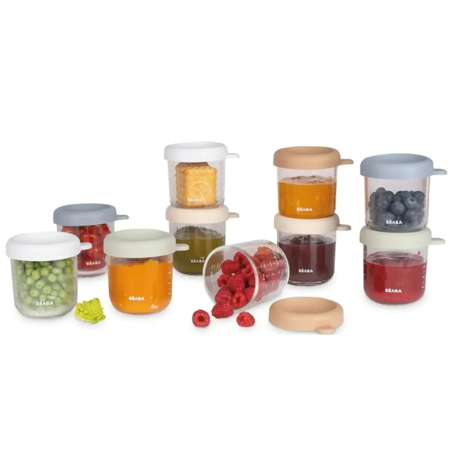 Béaba Natural Color Mix pot verre 250ml x10 hermétique