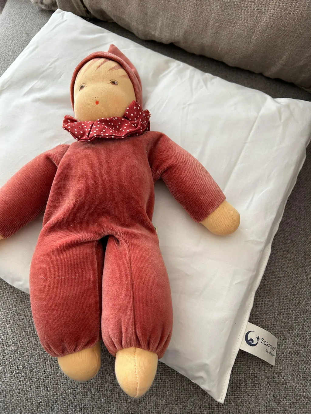 Sassoupi oreiller enfant laine bio plat