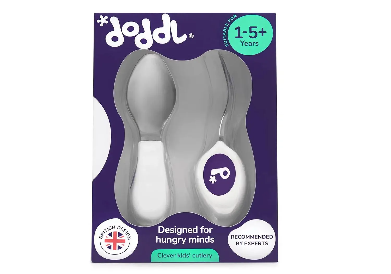 doddl Set 2 Couverts Enfant Ergonomiques Indigo 1-5 ans