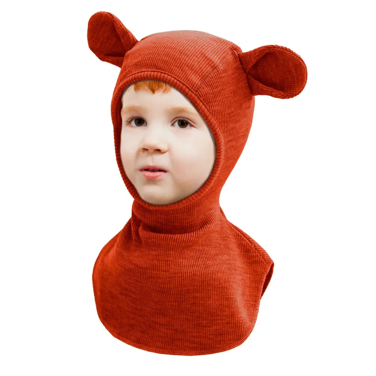 Manymonths Teddy Bear Ears cagoule en laine mérinos