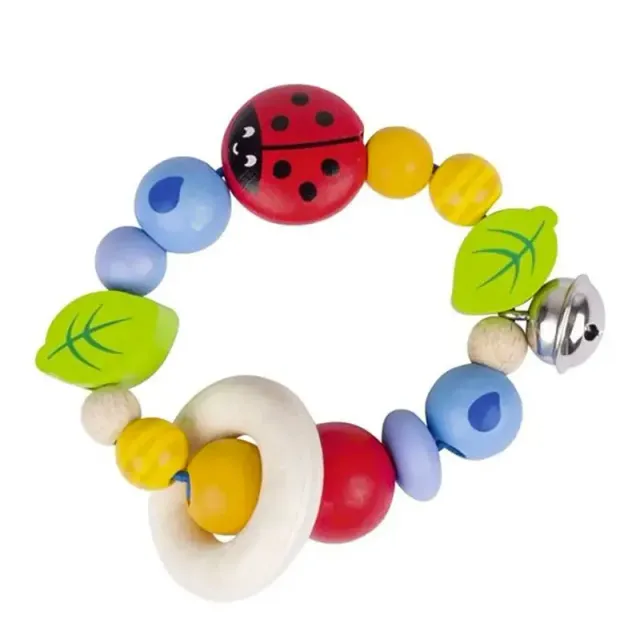 Heimess Coccinelle hochet anneau élastique bois