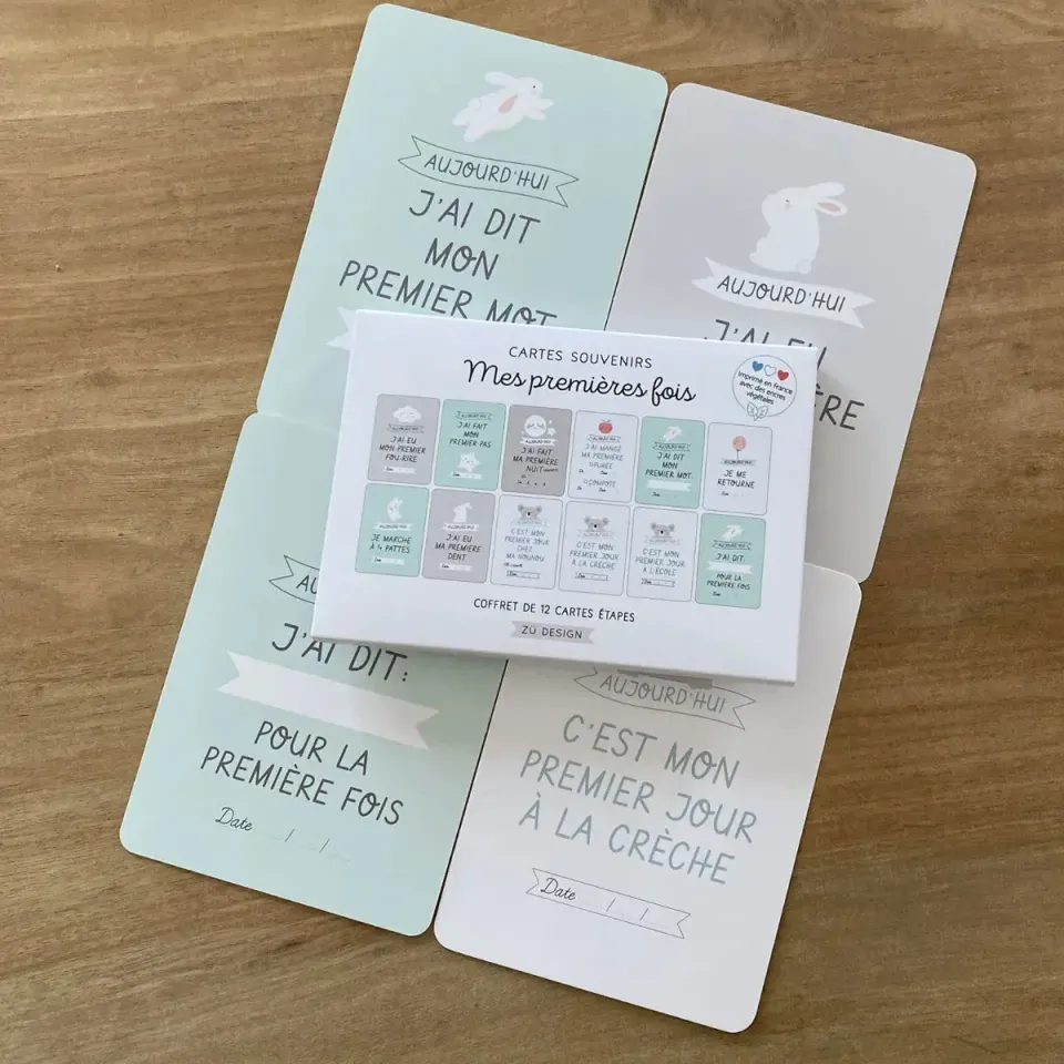Zü Mes premières fois kit 12 cartes photo naissance