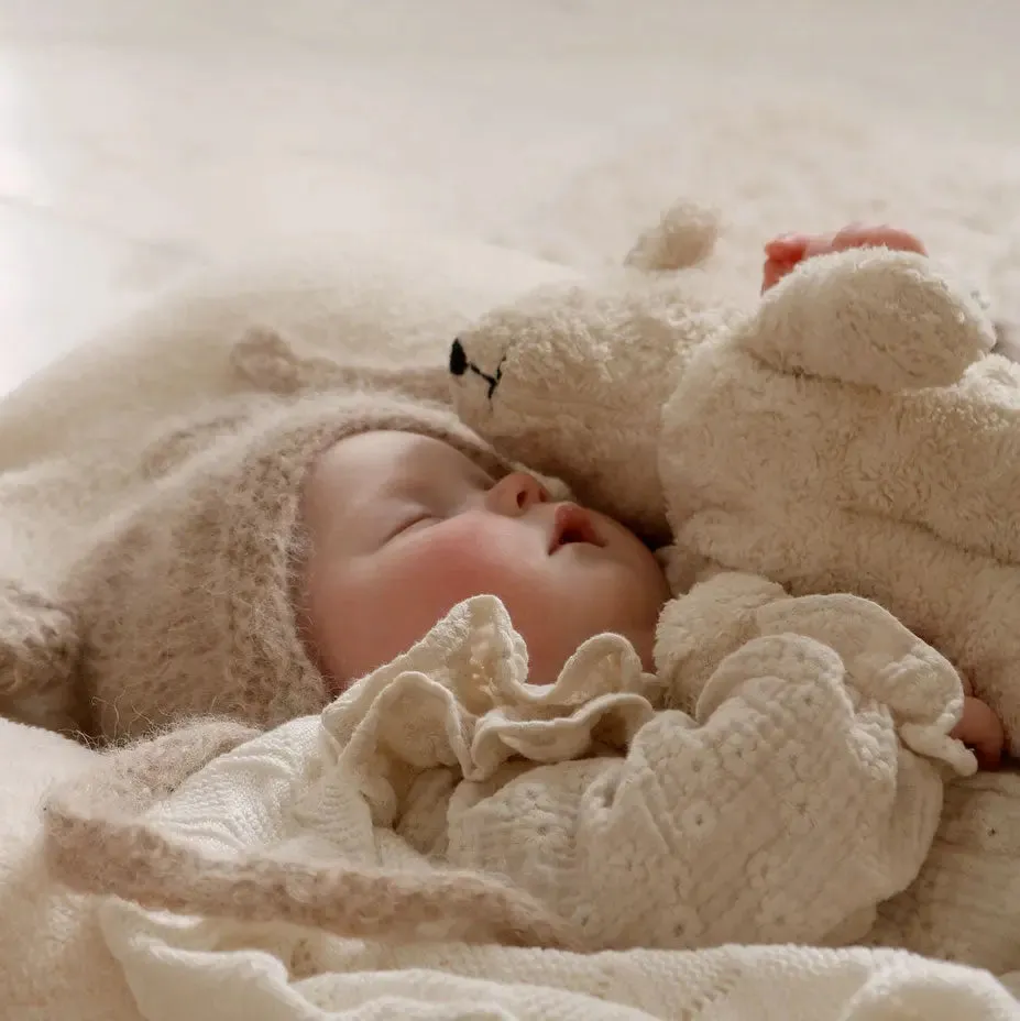 Senger Naturwelt Ours Blanc doudou coton bio laine