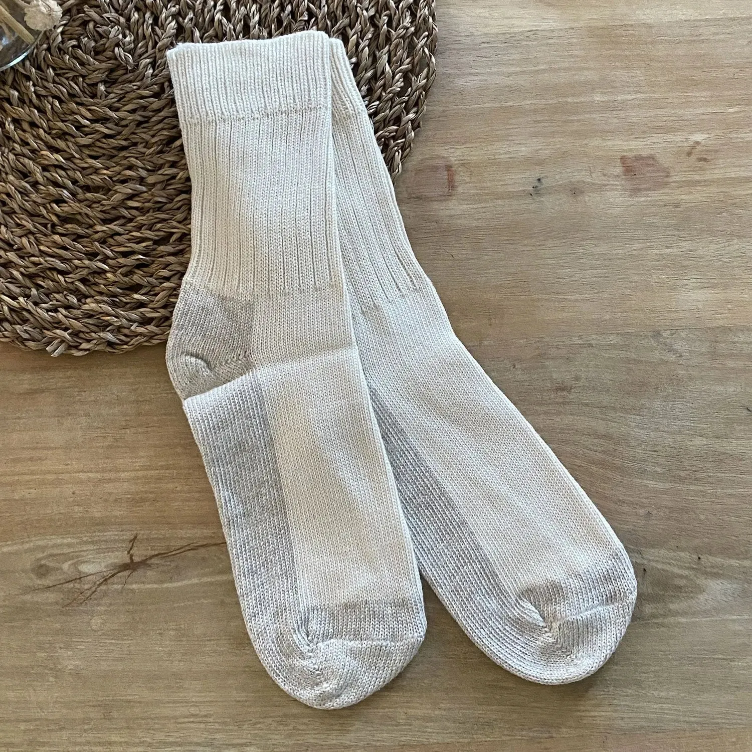 Hirsch Natur chaussettes adultes laine coton lin chaudes