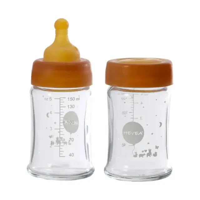 Hevea biberons verre sans plastique lot de 2