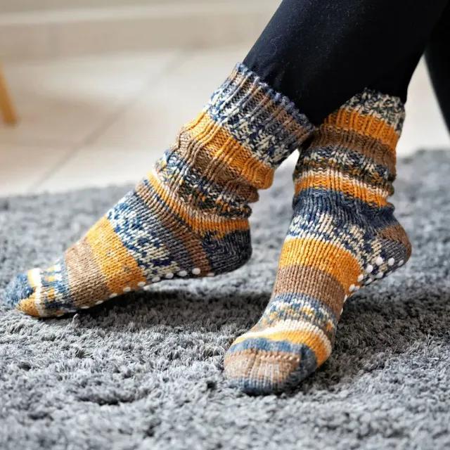 Hirsch Natur chaussettes laine antidesrapantes adulte