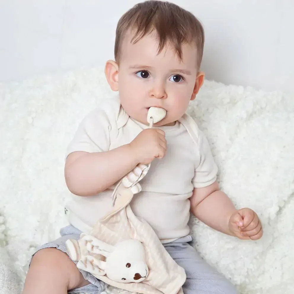 Grünspecht doudou lapin coton bio attache tétine