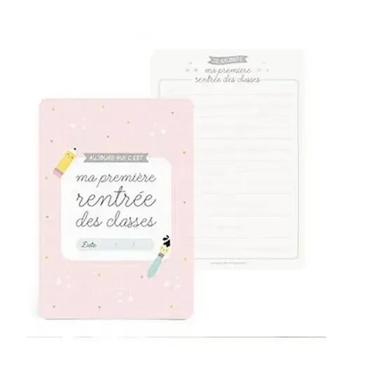 Zü Ma première rentrée carte étape rose A5