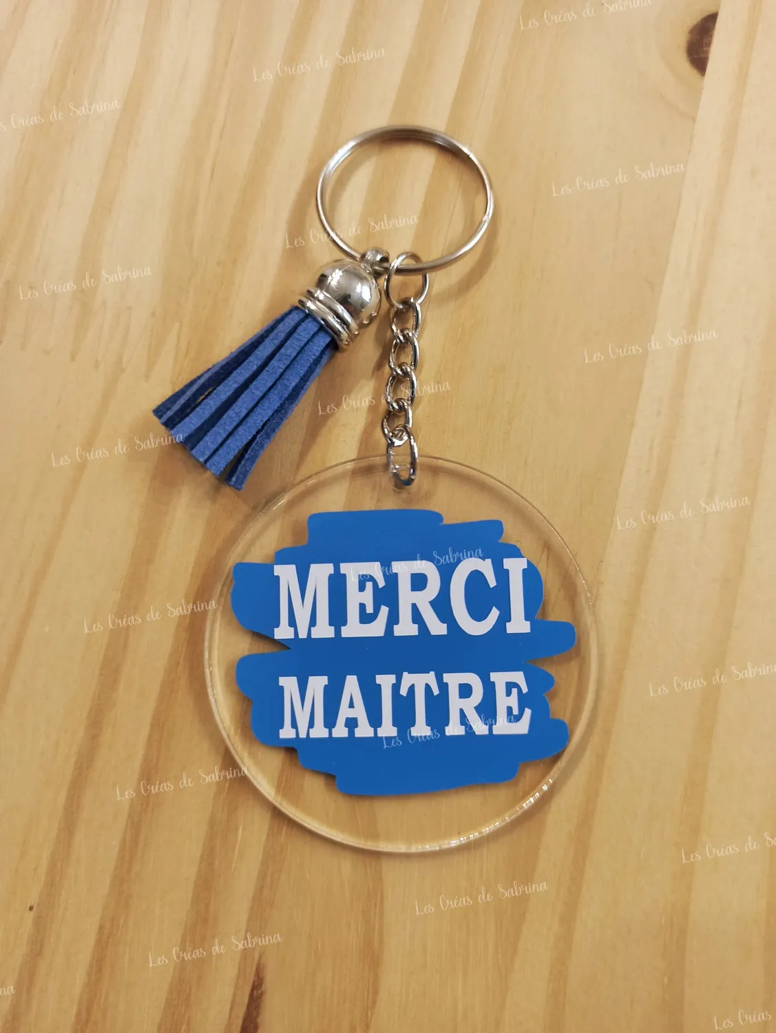 Les Créas de Sabrina porte-clés acrylique pompon cuir