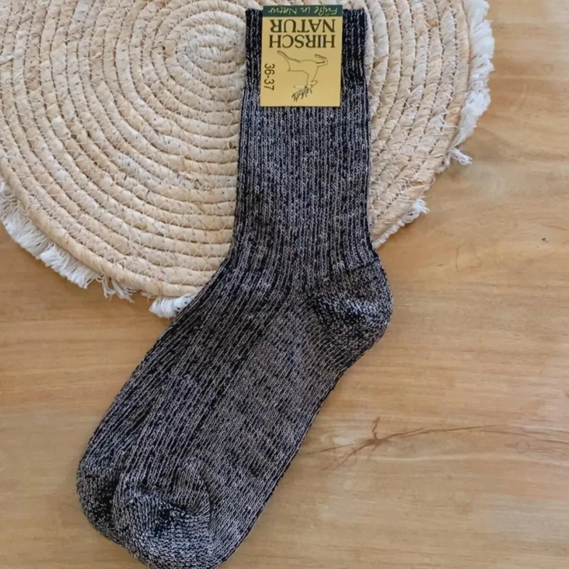 Hirsch Natur Chaussettes Coton Lin Bio Respirantes