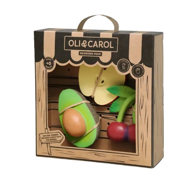 LiliNappy Fresh Bite Oli&Carol coffret naissance 3 jouets dentition