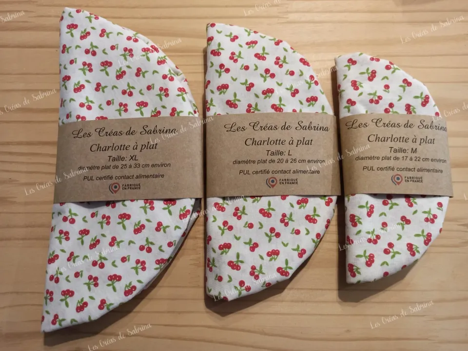 Les Créas de Sabrina Lot de 3 charlottes à plat Cerises