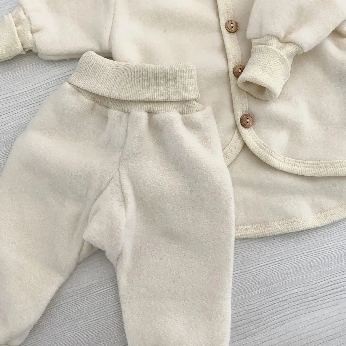 Cosilana pantalon bébé en polaire laine et coton bio