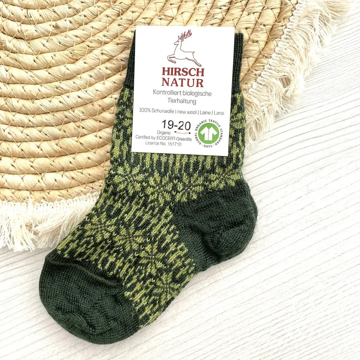 Hirsch Natur Chaussettes Laine Étoile