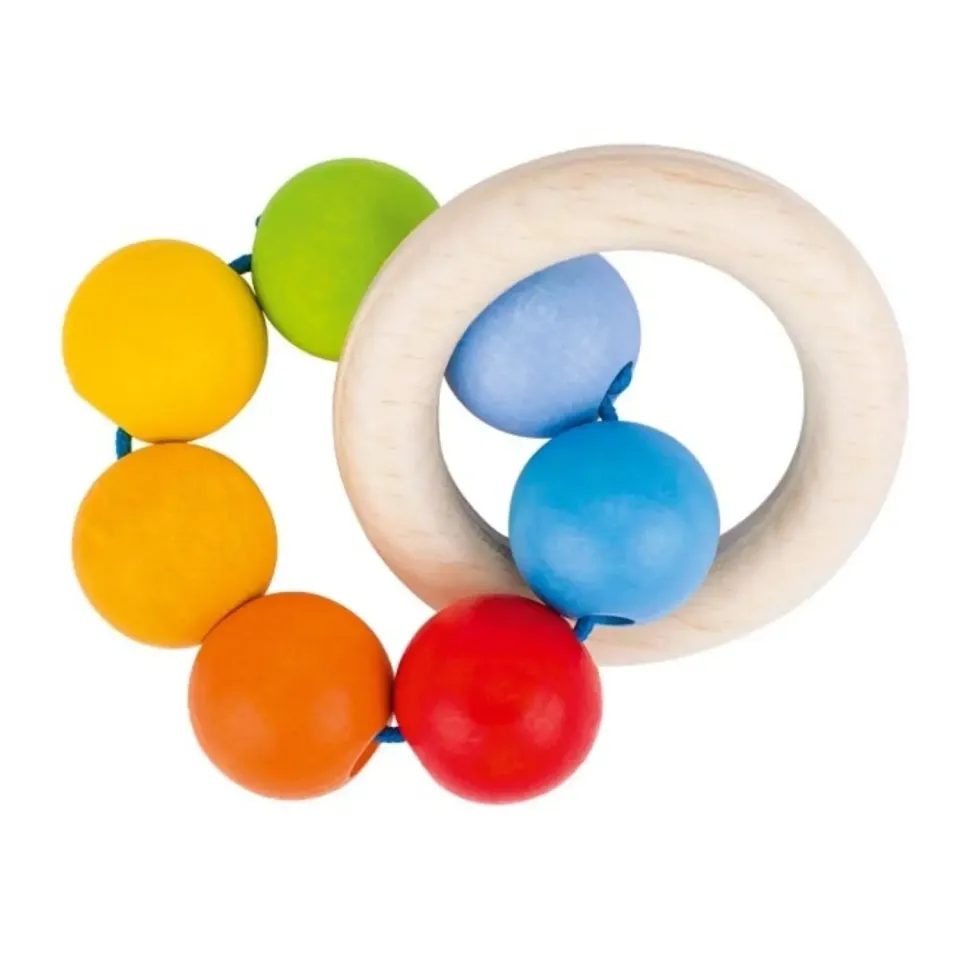 Goki arc-en-ciel hochet bois bébé flexible