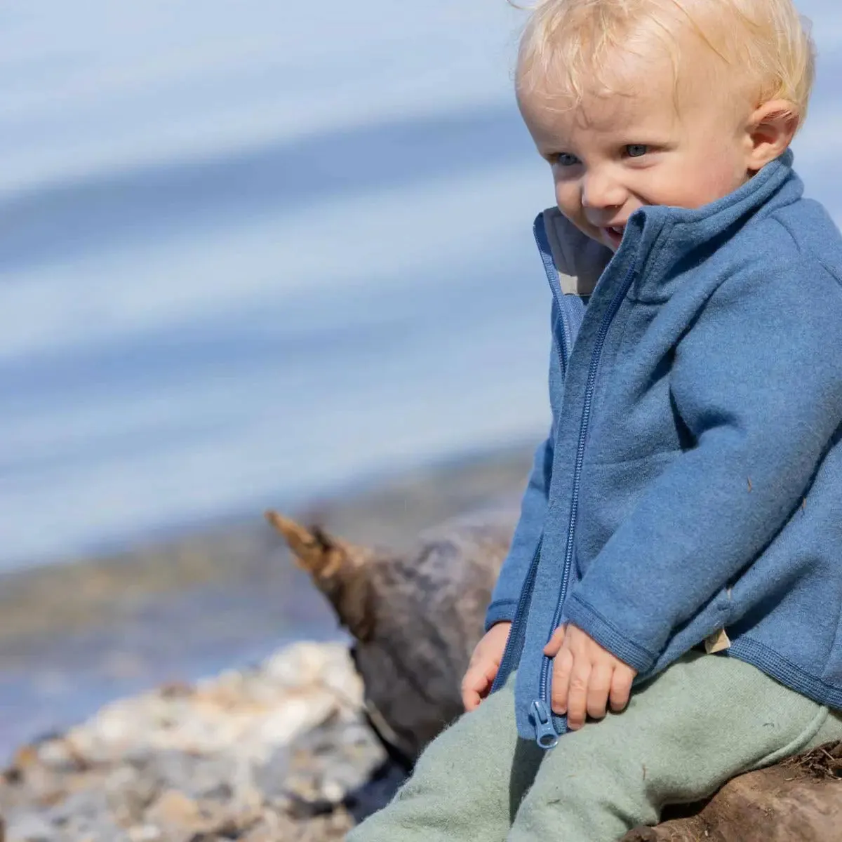 Disana veste zippée laine mérinos lilas légère