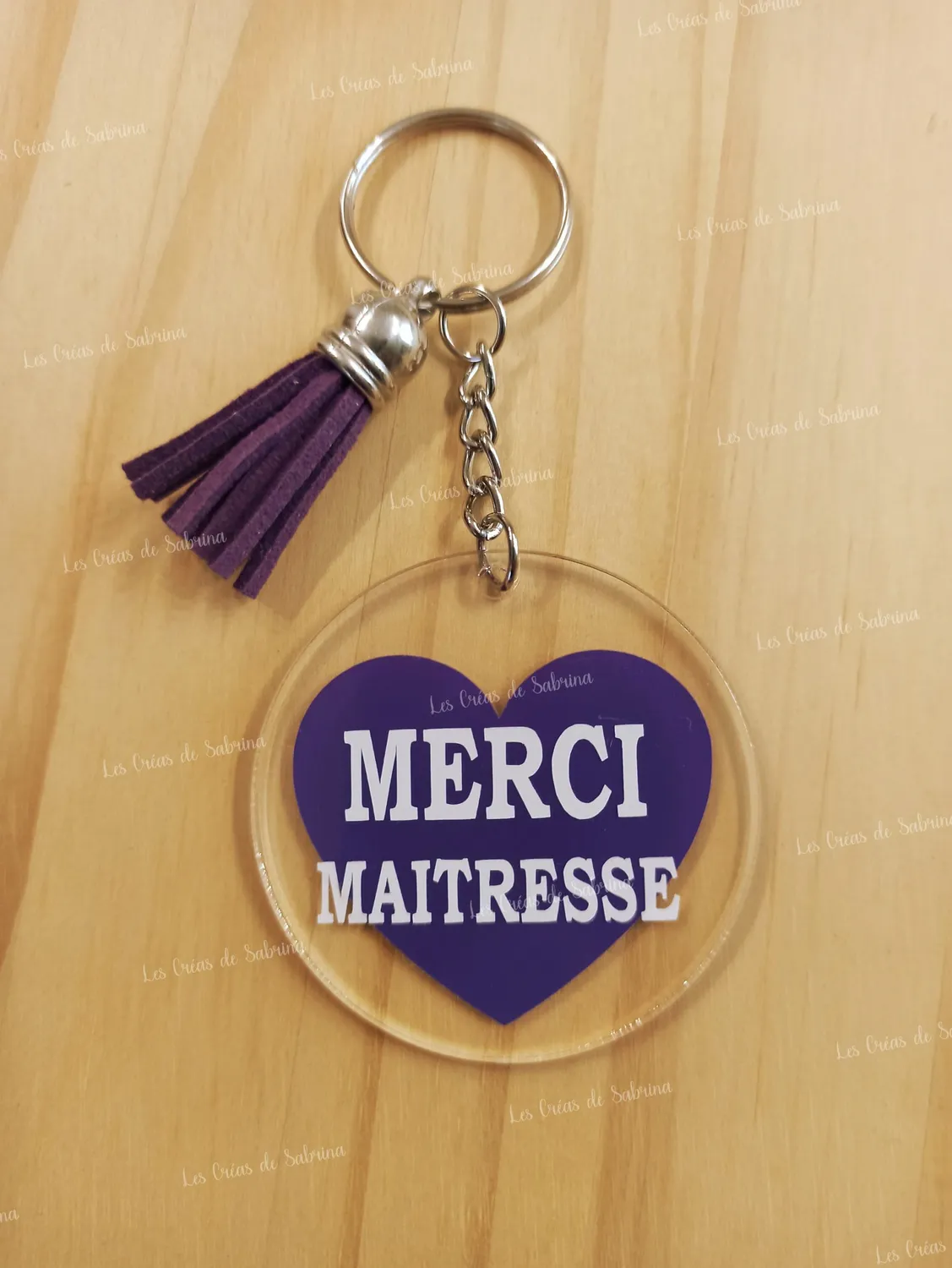 Les Créas de Sabrina porte-clés acrylique pompon cuir
