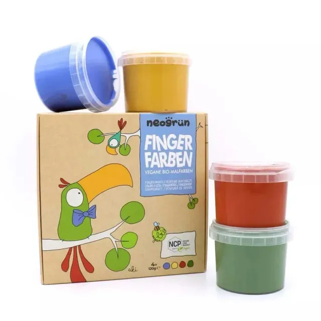 LiliNappy Neogrün coffret peinture à doigts naturelle 4 pots