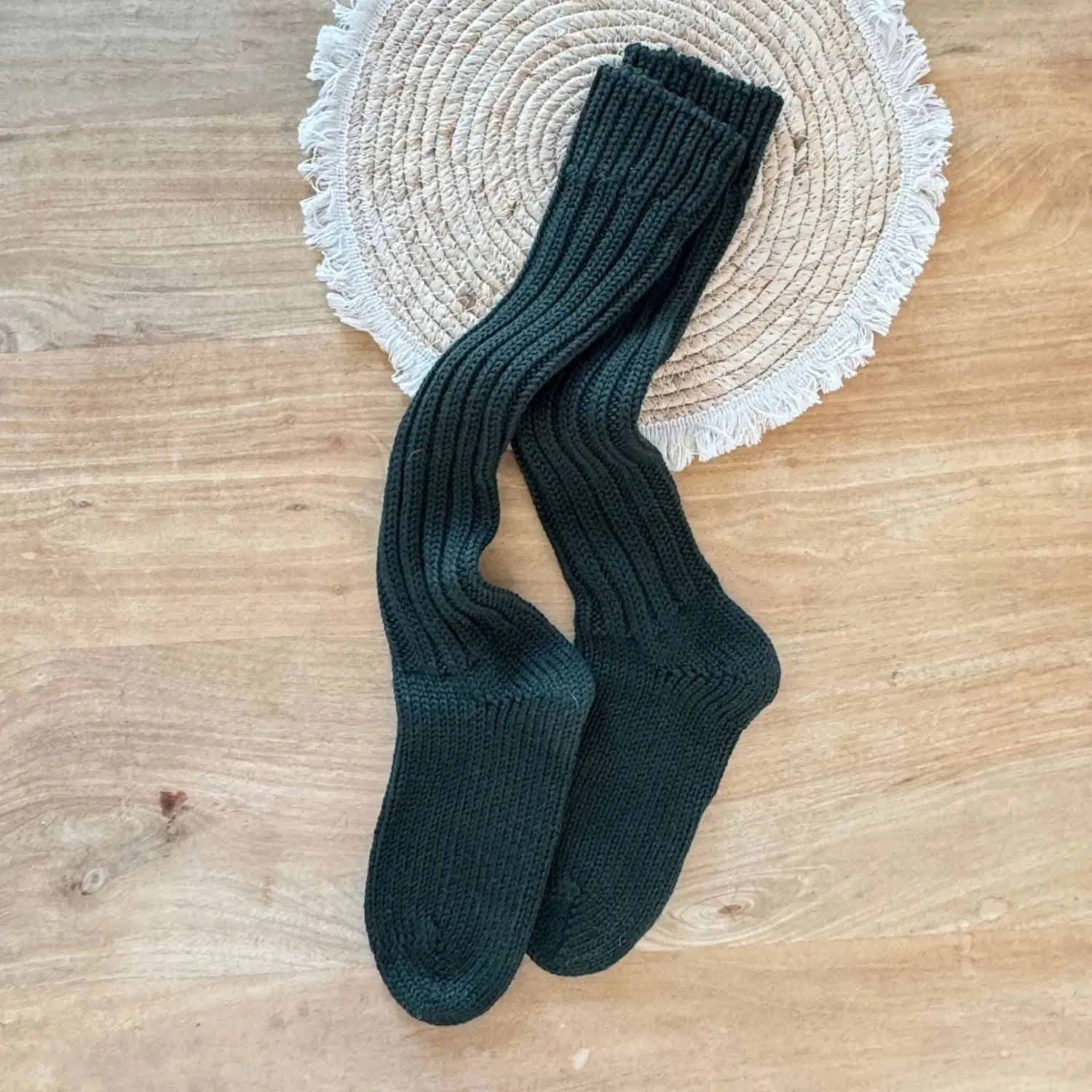 LiliNappy Hirsch Natur Chaussettes hautes laine bio