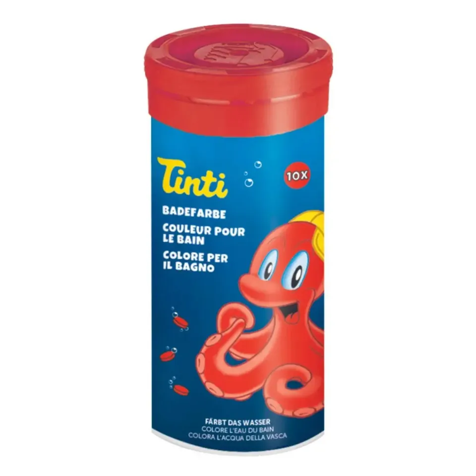 Tinti tube 10 pastilles bain effervescentes enfant rouge