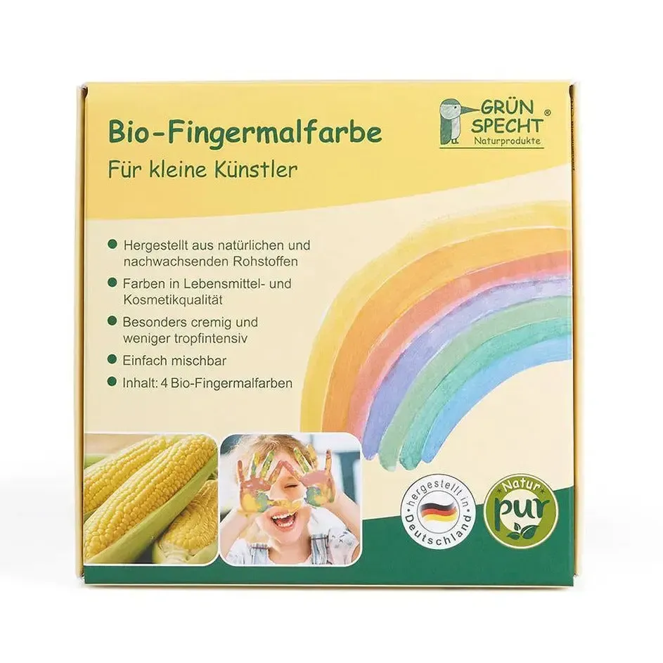 Grünspecht peinture à doigt bio 4 couleurs pots