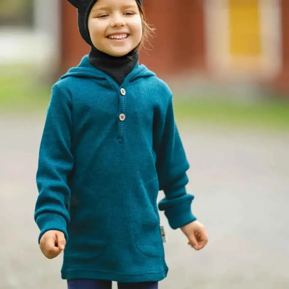 ManyMonths Henley sweat capuche laine mérinos
