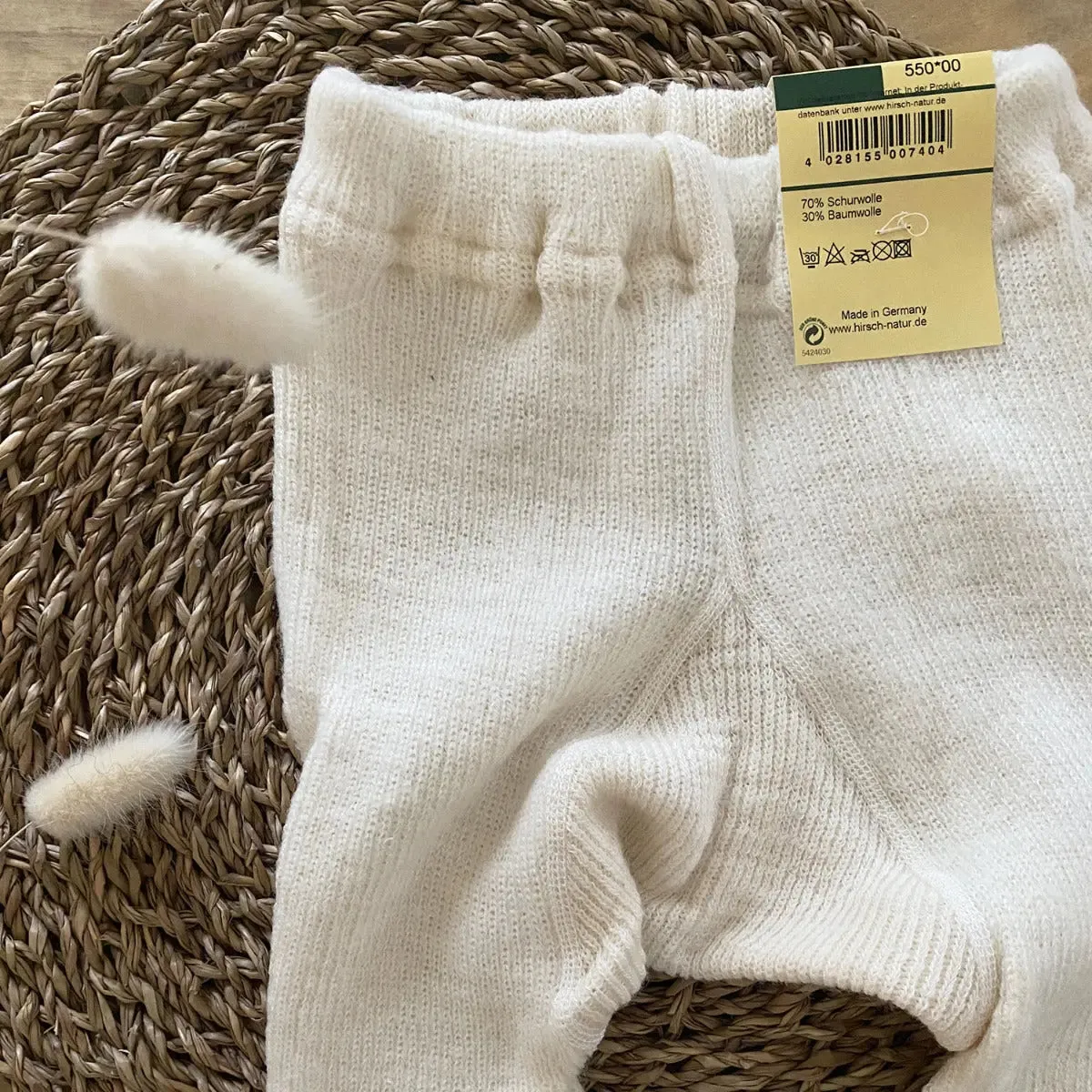 Hirsch Natur collant laine coton bio bébé