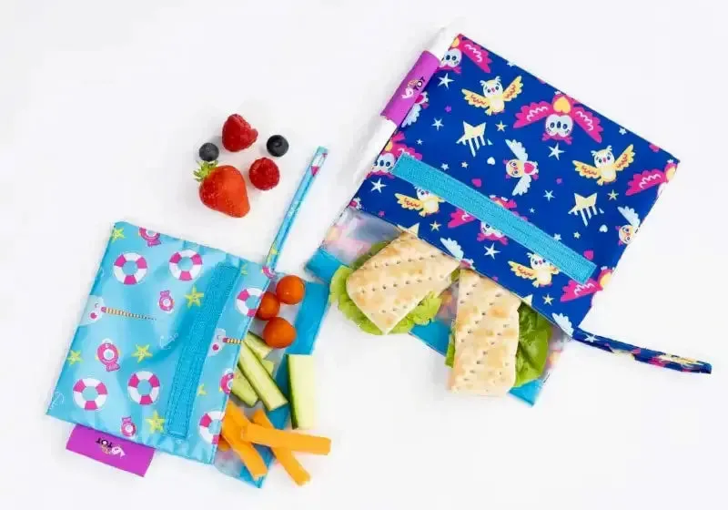 LiliNappy Tidy Tot sacs à goûter réutilisables avec tapis dessin