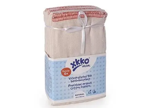 LiliNappy Xkko langes prépliés 6 pièces en coton bio