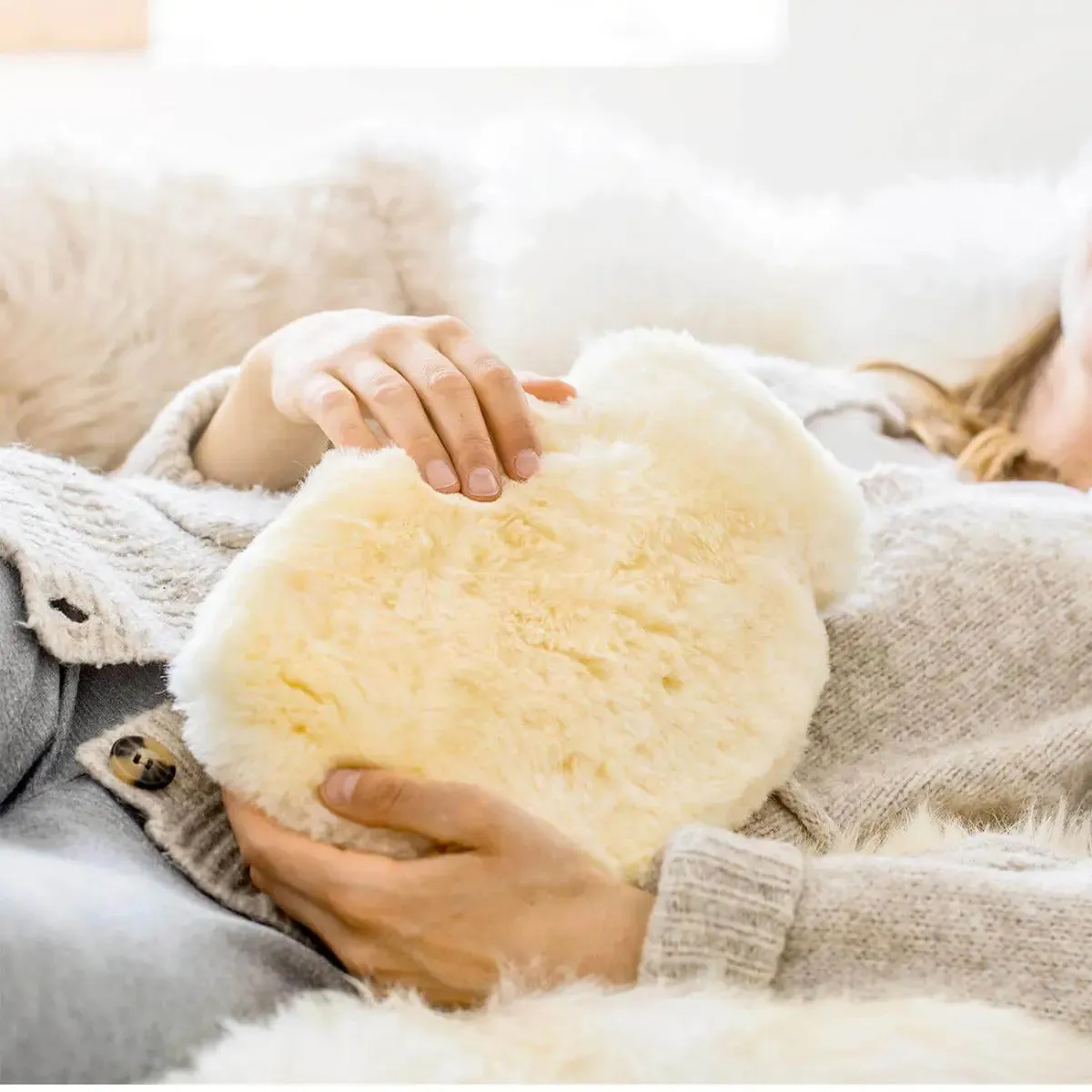 LiliNappy Bouillotte avec housse en peau d’agneau