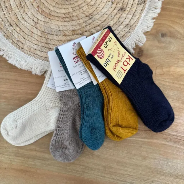 LiliNappy Hirsch Natur chaussettes laine enfant bio