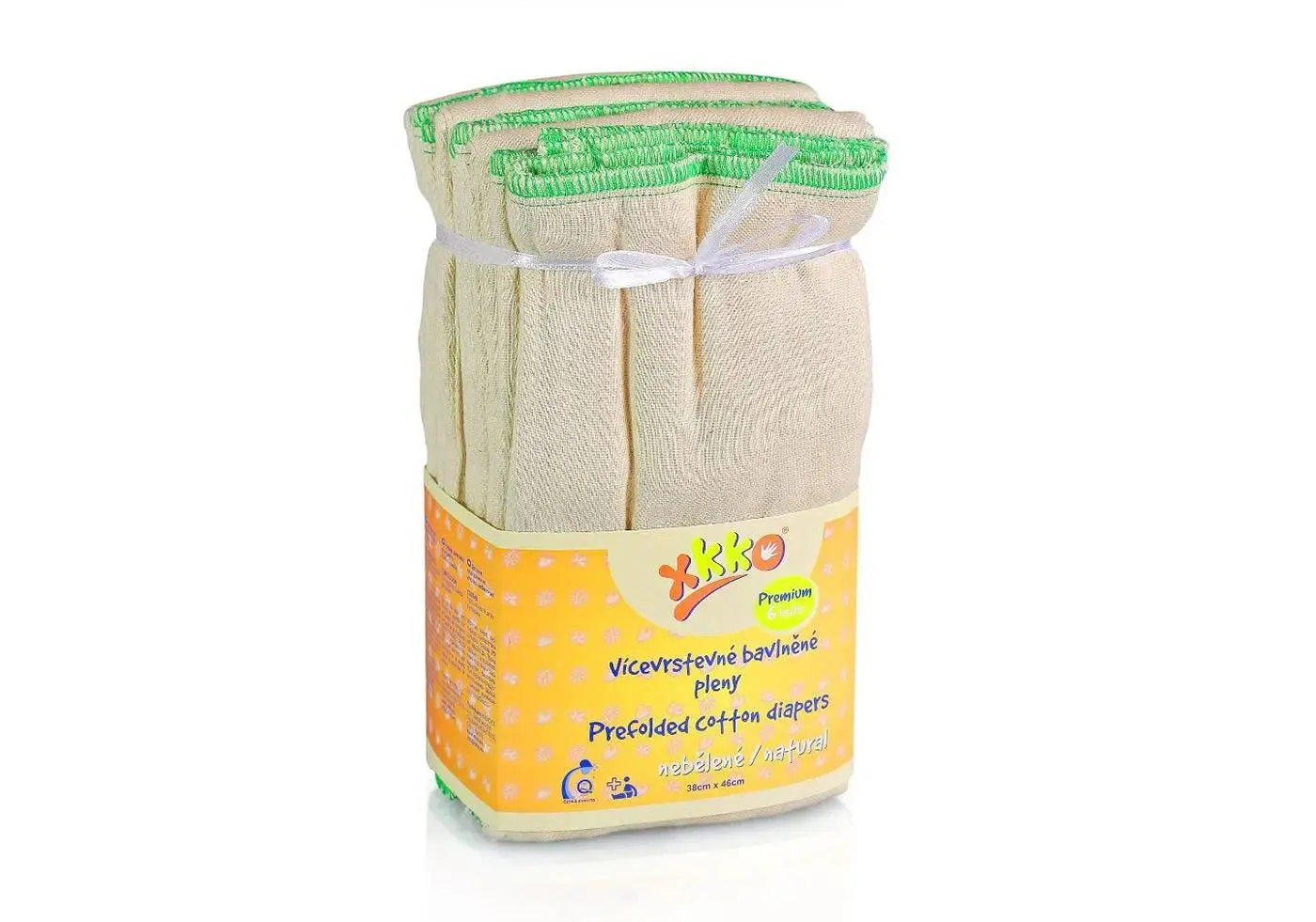 LiliNappy Xkko lot de 6 langes prépliés en coton