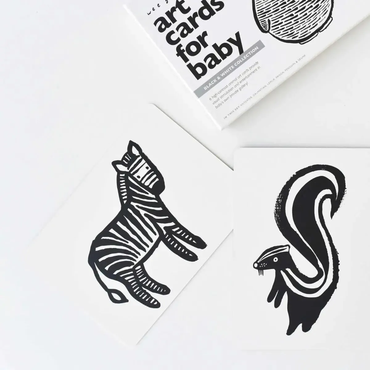 Wee Gallery cartes éveil bébé noir et blanc 6 contraste