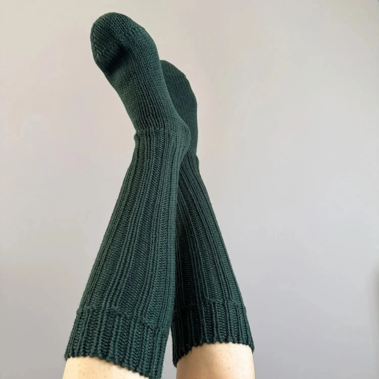 LiliNappy Hirsch Natur Chaussettes hautes laine bio