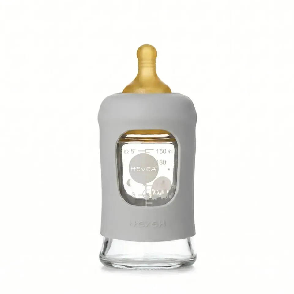 HEVEA biberon verre à col large sans plastique