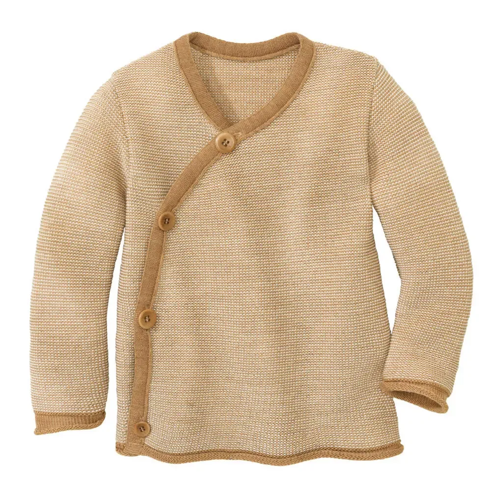 Disana gilet laine mérinos bébé boutons tagua