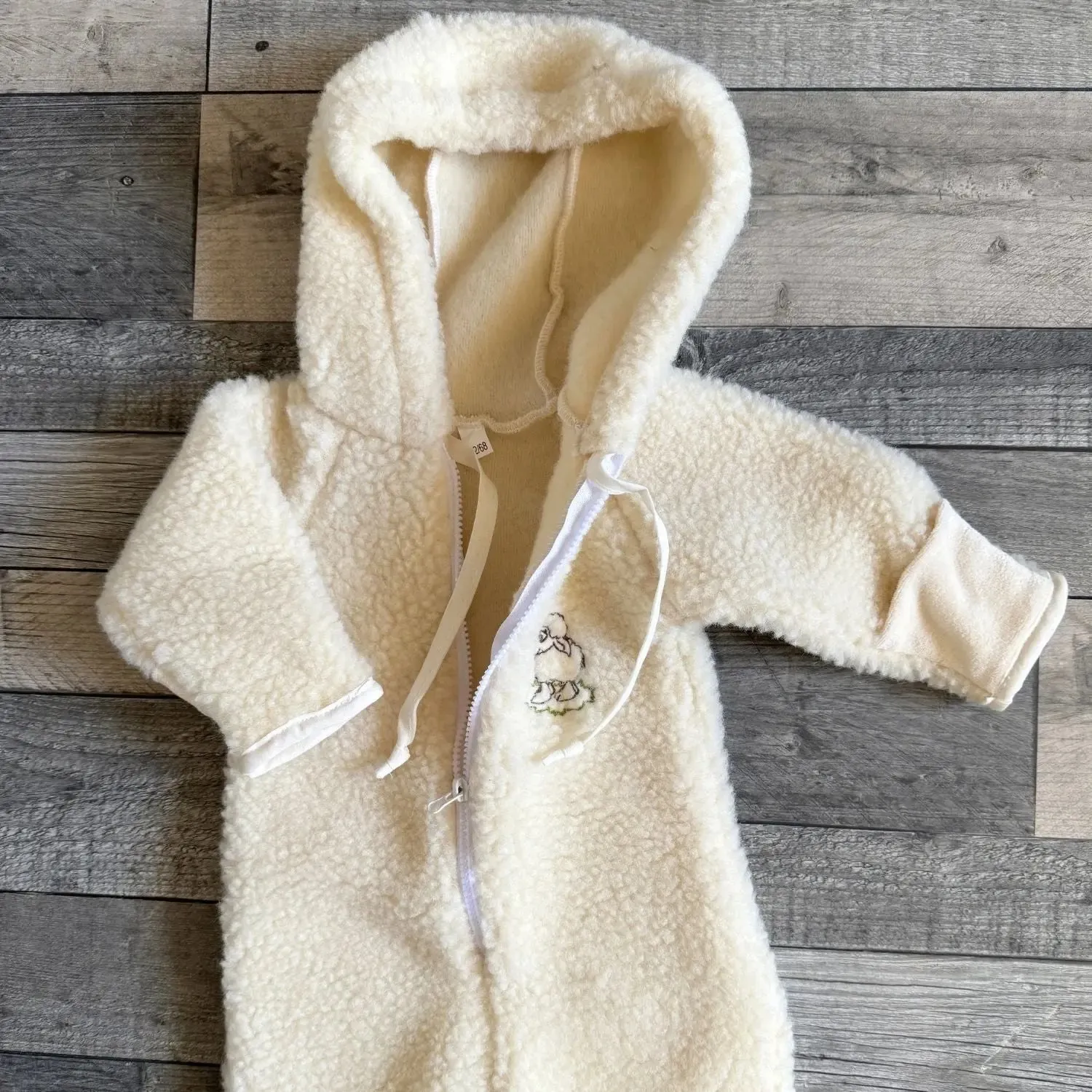 Combinaison Sassoupi laine vierge bébé capuche