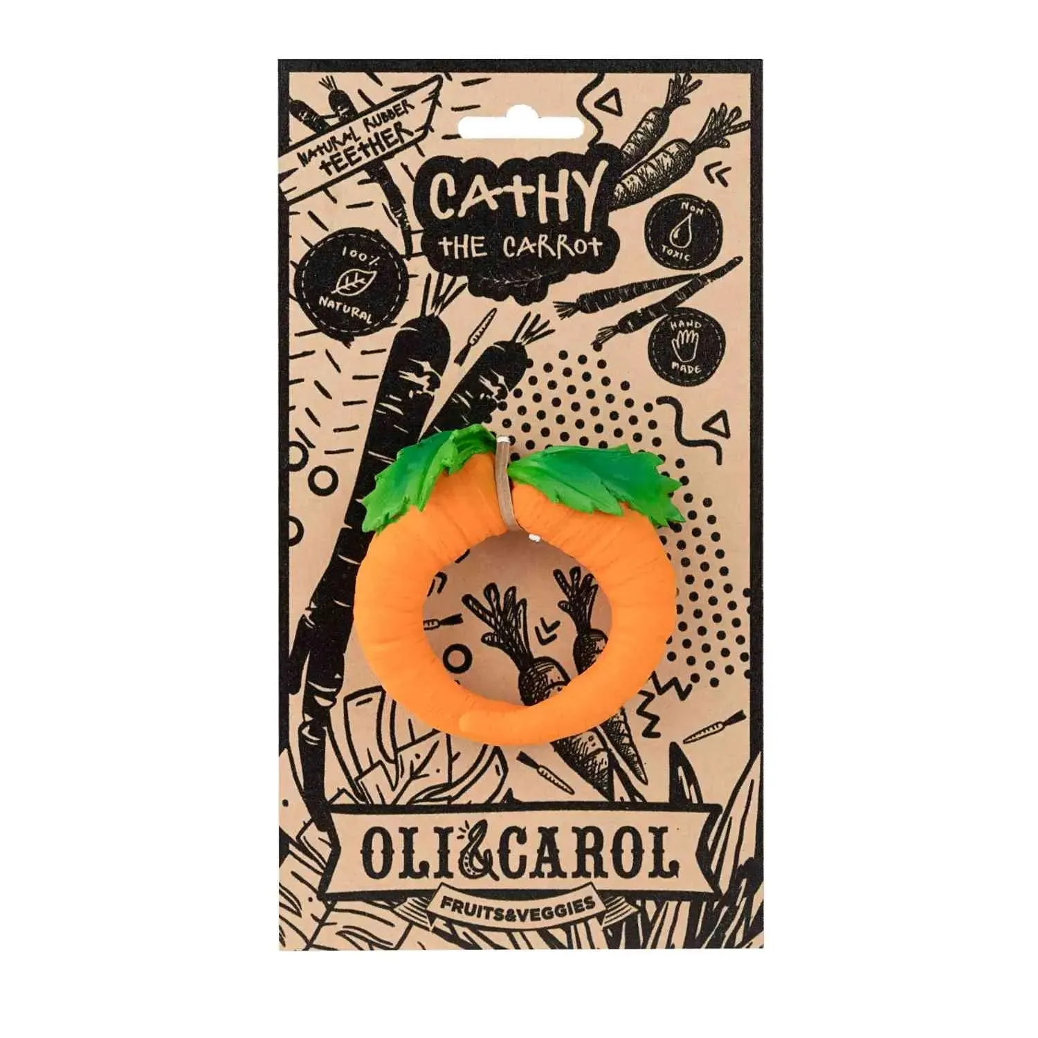 Oli & Carol Cathy la Carotte jouet dentition caoutchouc