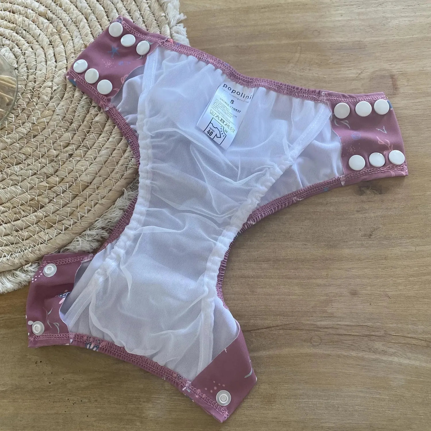 Popolini maillot couche bébé lavable filet intégré