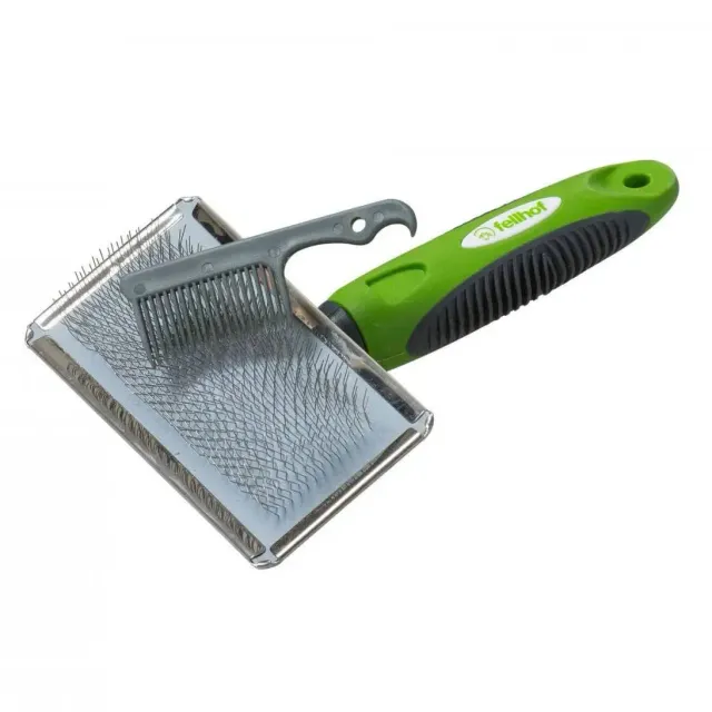 Fellhof brosse peau d'agneau avec peigne 12x17cm