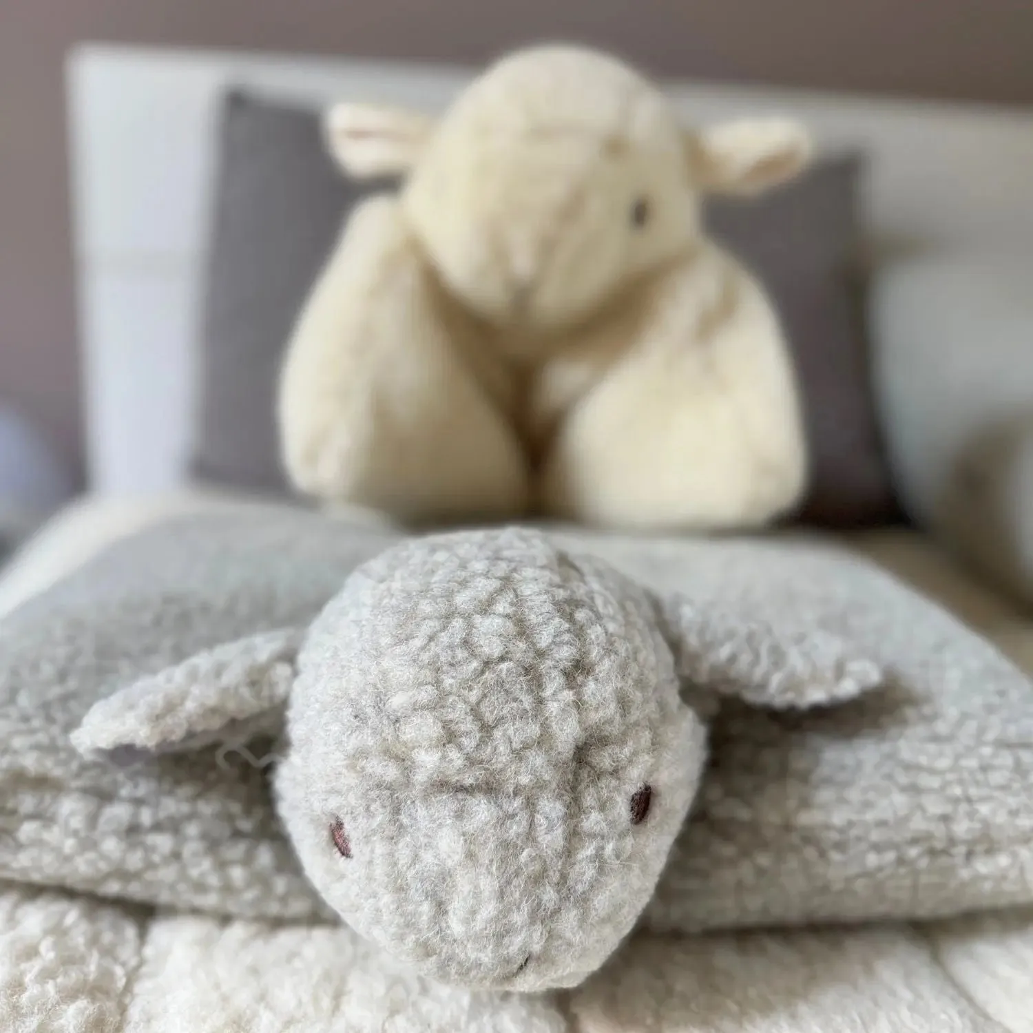 Sassoupi coussin doudou mouton laine vierge 30x40 cm