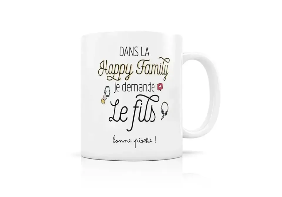 Créabisontine Happy Family mug porcelaine Fils 9,5 cm