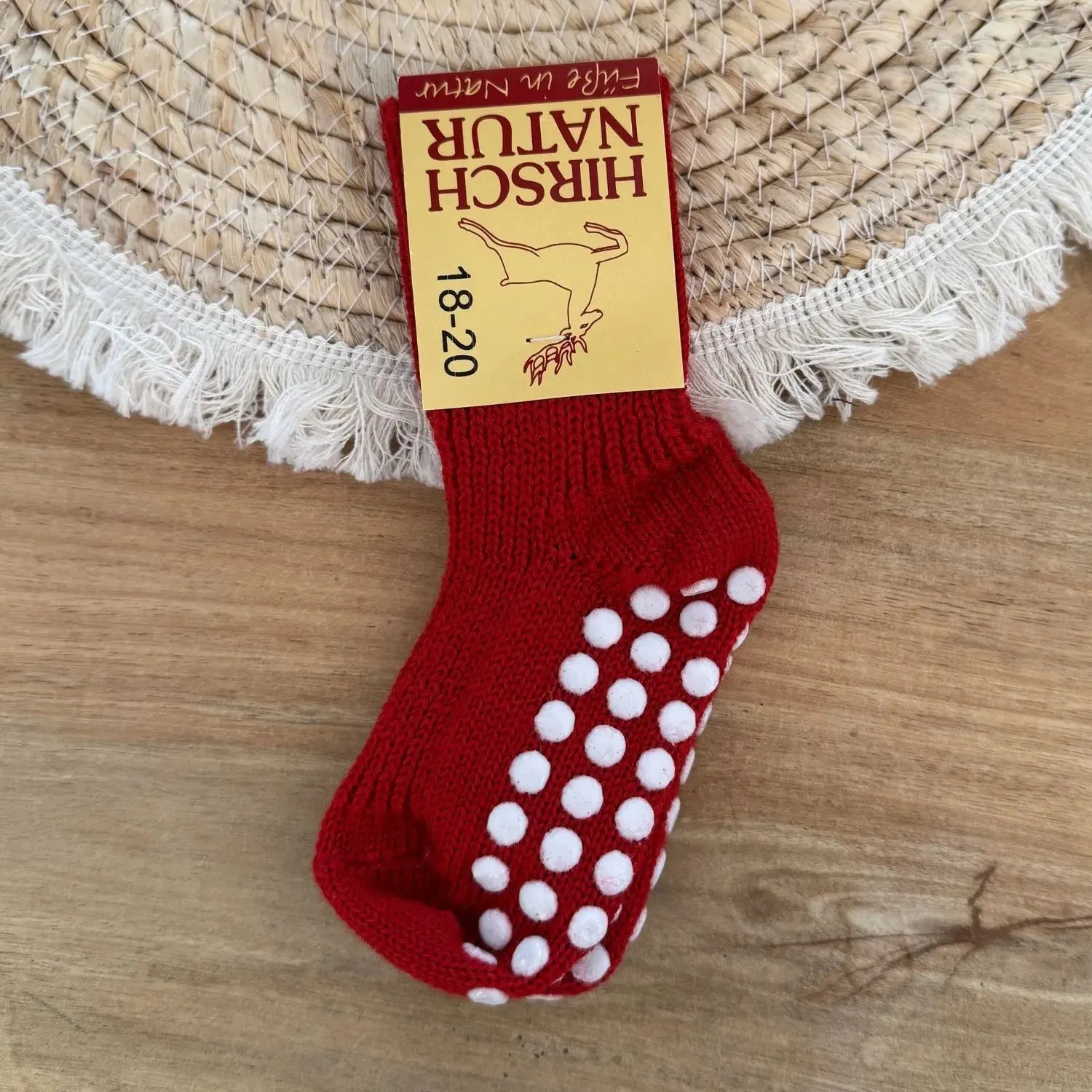 Hirsch Natur Kids chaussettes laine antidérapantes enfant